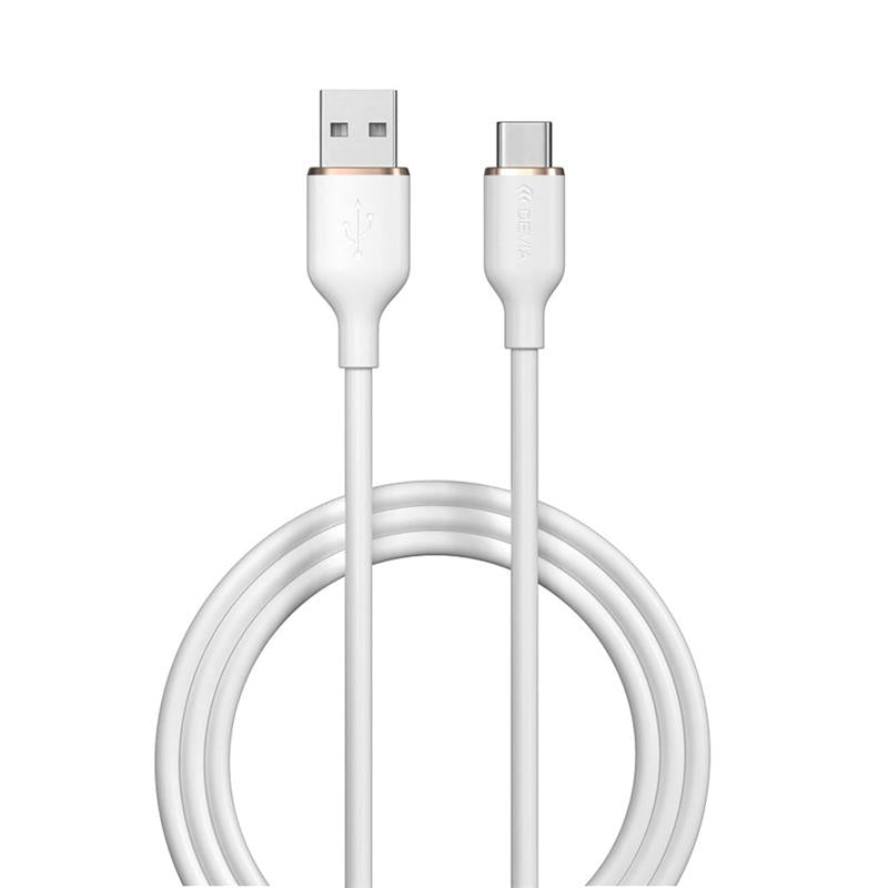 Devia - 1.2m (2.4A) USB to USB-C Silicone Cable - White