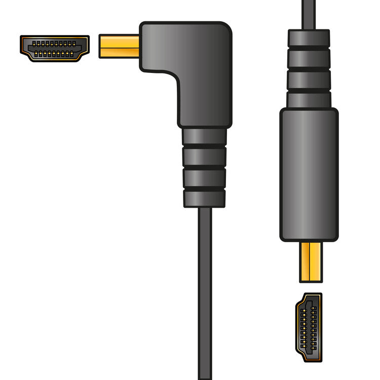4K Flat HDMI Leads with Right Angled Plug 3m
