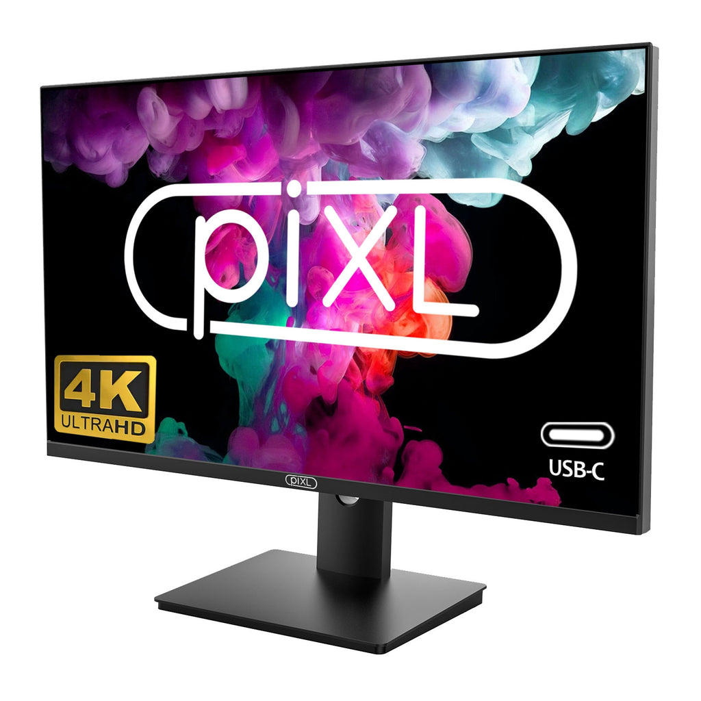 piXL PX27UDH4K 27 Inch 60Hz 4K IPS Monitor with 3840 x 2160 Resolution, 5ms Response Time, 60Hz Refresh Rate, USB-C, USB-B, USB-A, HDMI, Display Port