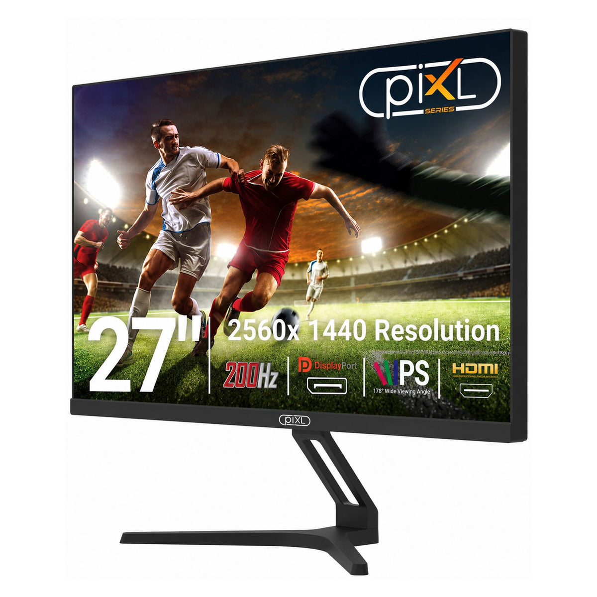 piXL X-Series GS27QIDPHA 27 Inch QHD IPS Gaming Monitor with 200Hz Refresh Rate, 2560 x 1440 Resolution, 1ms Response Time, 2x HDMI 2.0 & 2x DisplayPort 1.4