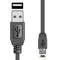 USB 2.0 Type A Plug to Micro Type B Plug 5Pin Leads Black 1.5m