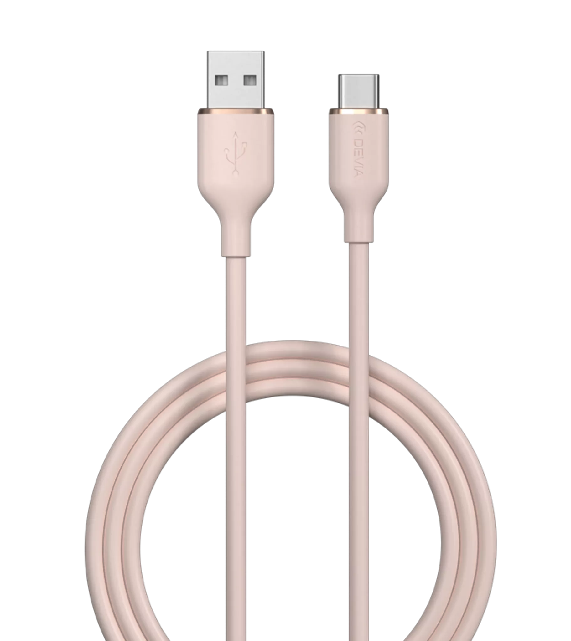 Devia - 1.2m (2.4A) USB to USB-C Silicone Cable - Pink